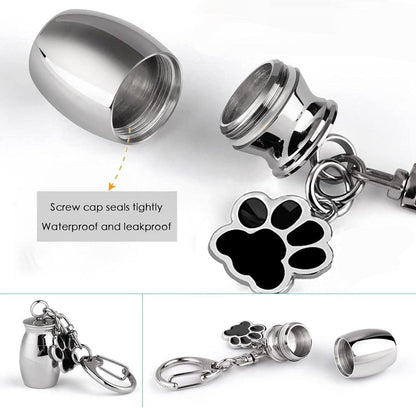 Pet Ash Keychain - Stainless Steel Paw - Waterproof - Ash Holder for Cats Dogs - Image 4