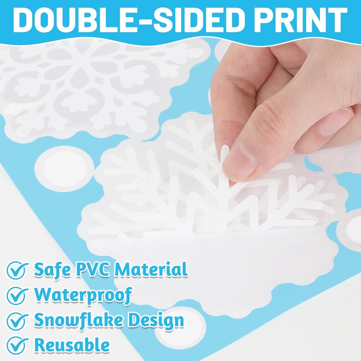 Reusable Christmas Window Stickers - Christmas Window Stickers - Christmas Window Stickers - Christmas Window Decoration - 116 stickers for the holidays, including 9 snowflake stickers - Suitable for winter interior decorations - Festive home decoration - Image 3