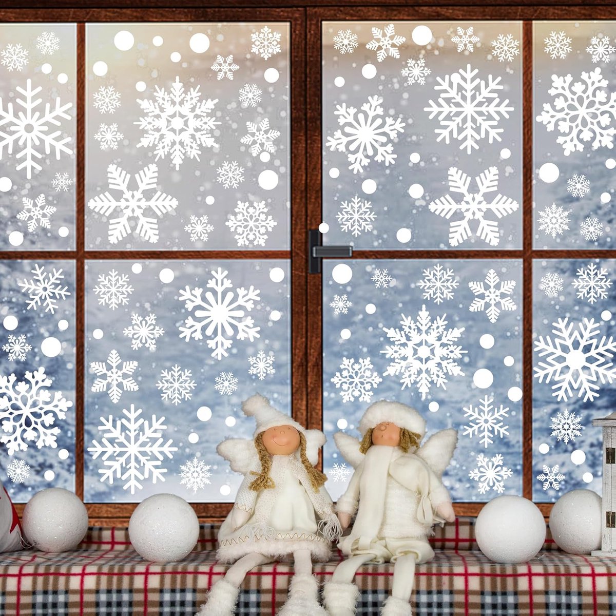 Reusable Christmas Window Stickers - Christmas Window Stickers - Christmas Window Stickers - Christmas Window Decoration - 116 stickers for the holidays, including 9 snowflake stickers - Suitable for winter interior decorations - Festive home decoration - Image 5