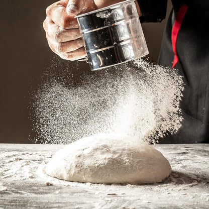 Flour Sieve - Flour Sieve - Professional Fine Mesh Sieve - Fine Kitchen Sieve - One-Hand Press Stainless Steel - Ideal for Baking and Sprinkling Powdered Sugar - Image 5