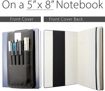 Adjustable pen holder - Velcro, 3 elastic bands - For hardcover diaries & planners - Image 4