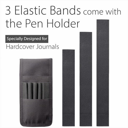 Adjustable pen holder - Velcro, 3 elastic bands - For hardcover diaries & planners - Image 5