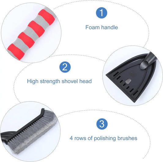 Snow Brush for Car - Two-in-One Ice Scraper - 25'' Ergonomic Handle - Winter Car Accessory - Image 2