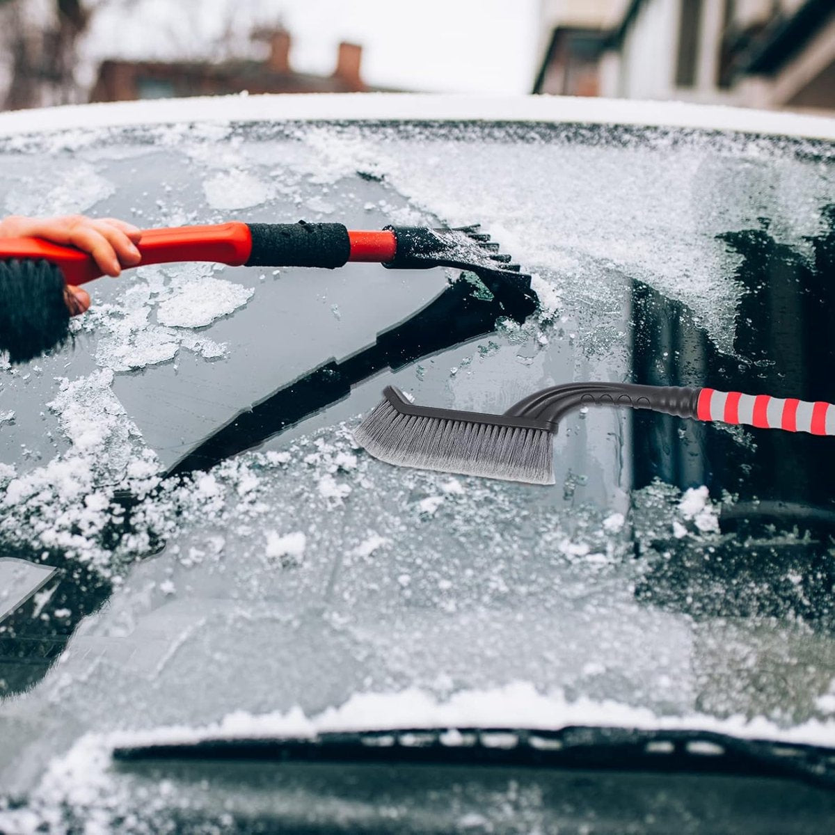 Snow Brush for Car - Two-in-One Ice Scraper - 25'' Ergonomic Handle - Winter Car Accessory - Image 4