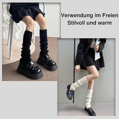 Winter leg warmers - Women's Oktoberfest leg warmers - Black women's leg warmers - Children's leg warmers - High knee socks and ankle warmers - Image 3