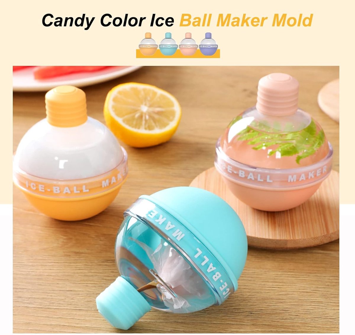 Silicone Ice Cream Ball Mold 4-Piece – Food Safe, for Whiskey - Image 4