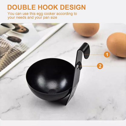 2-piece egg cooker - Stainless steel pan for poached eggs with hanging cups - Non-stick cookware for soft-boiled eggs and breakfast - Image 2