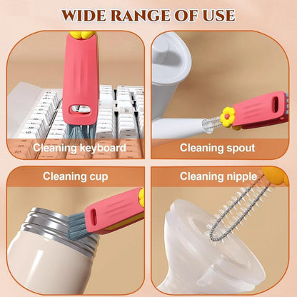3-in-1 cleaning brush for cup lids, 3-in-1 multifunctional cleaning brush, portable bottle lid cleaner, tight spaces, cup, portable cup lid cleaner with brush, 3 pieces - Image 5
