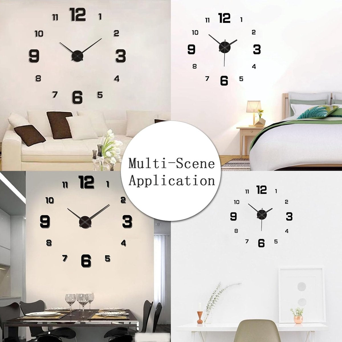 Frameless Wall Clock - Modern 3D DIY - Large Display for Clear Reading - Easy to Stick - Modern Living Room Decor - Image 4