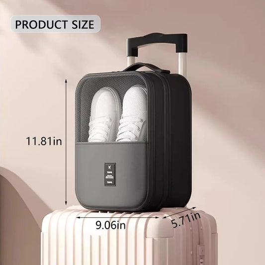 2 shoe storage bags - for travel and daily organization - suitable for 3 pairs of shoes - portable and compact shoe organizer for luggage (black) - Image 2