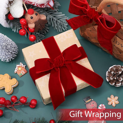 Red Velvet Ribbon – 2.5cm×22.5m, for gifts/Christmas decorations - Image 5