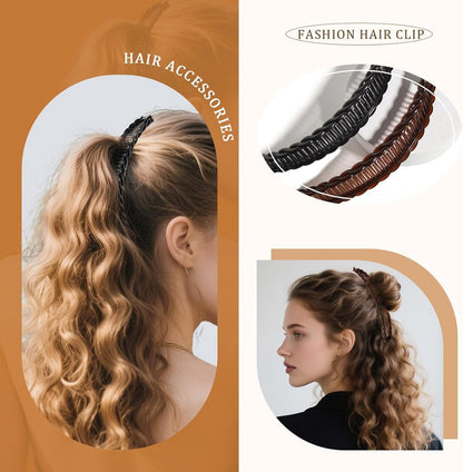 Banana hair clip - 2 banana hair combs - Double comb - Long hair clip - Fishtail hair clip - Suitable for women and girls - Image 5