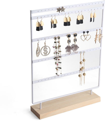 Jewelry Stand - White Jewelry Stand - with 110 Holes - Jewelry Stand - Jewelry Organizer - Holder for Watches/Bracelets/Necklaces - Jewelry Rack - Stair Organizer, Jewelry Stand, Display Stand - White - Image 4