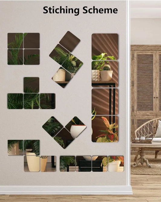 pieces unbreakable Wall Mirror - self-adhesive wallpaper - 30x30 cm, toddlers & children - Image 2
