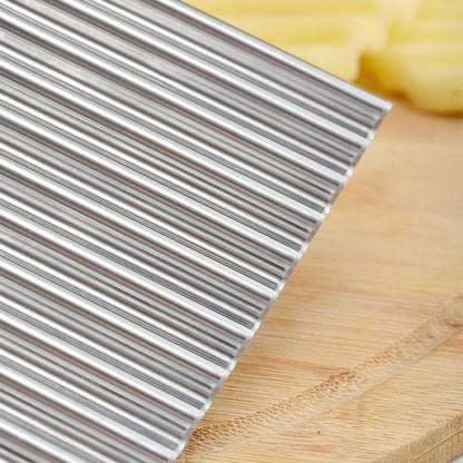 Vegetable knife - Stainless steel - Serrated blade - Potato chip cutter - Fruit and vegetable cutter - Kitchen tool - Image 3
