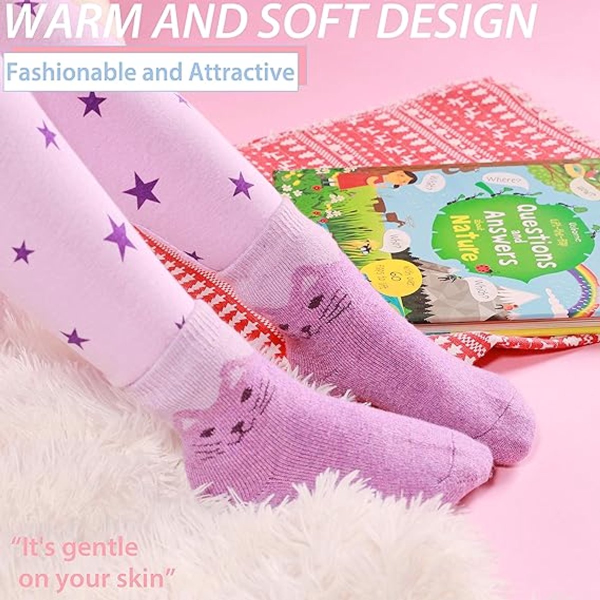 Kids' hiking socks - suitable for toddlers, boys and girls - warm and thick - mid-calf boot socks - comfortable and thick - 6 pairs per pack - gift socks - Image 2