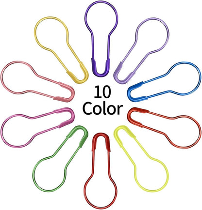 300 Pear-shaped safety pins - 10 colors available - Gourd-shaped metal pins - Pumpkin pins - Pear-shaped safety pins - Sewing markers - Line markers - Suitable for crochet, knitting, and DIY crafts - Image 5