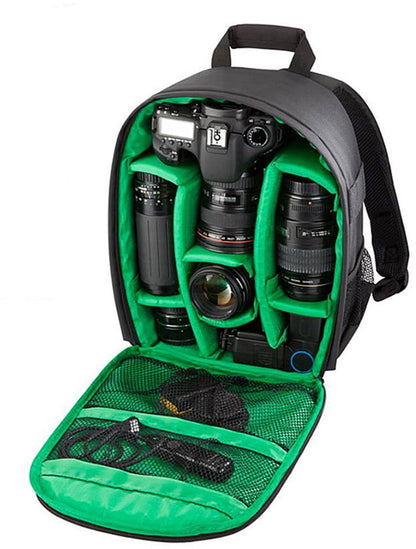 Professional waterproof outdoor photography SLR camera backpack travel bag - Green - Image 5