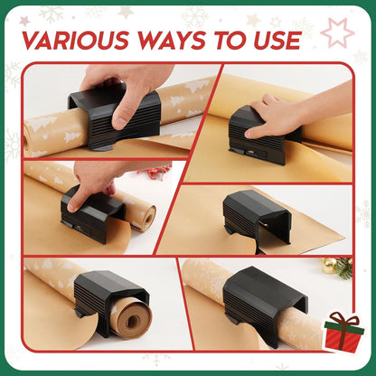 Wrapping Paper Cutter - Christmas Paper Roll Cutters - Paper Cutter Slider - Christmas Gift Wrapping Paper Cutting Supplies - for making birthday gifts (2 pieces black) - Image 4