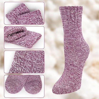 5-pair women's winter socks - extra thick and comfortable winter socks - knitted socks - warm and fun knitted socks - women's gifts - Image 4