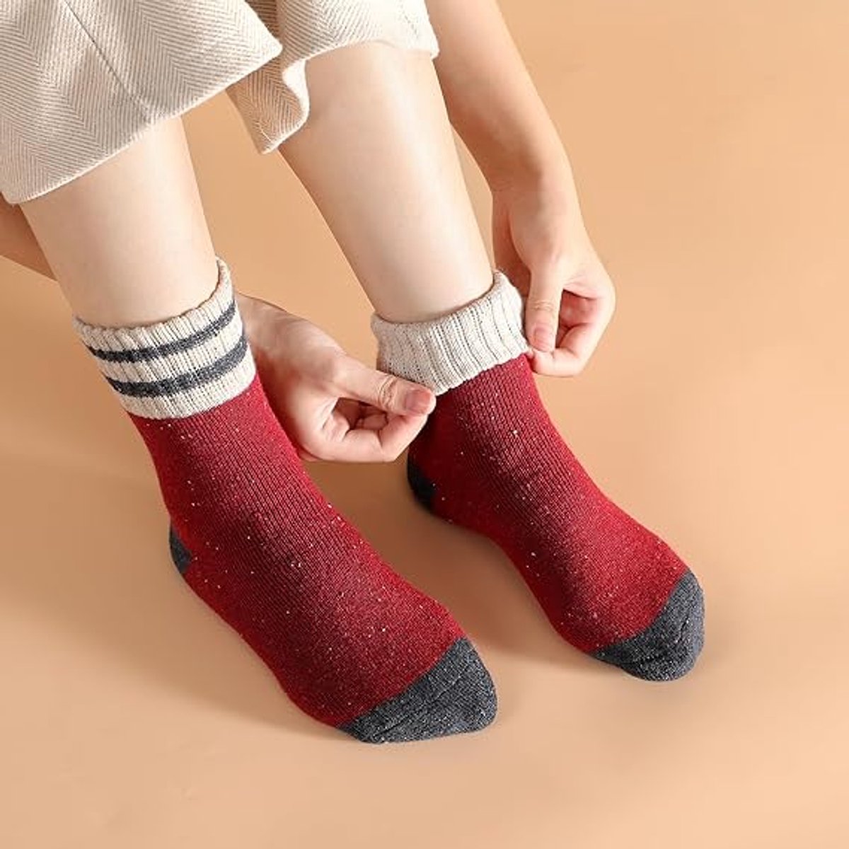 Thermal socks - Soft, thick, warm - Vintage knit - Casual socks - Image 5