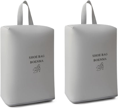 2 Shoe Storage Bags - Travel and Home Organization - Sealed and waterproof shoe organizers, breathable and odor-free for freshness (grey)