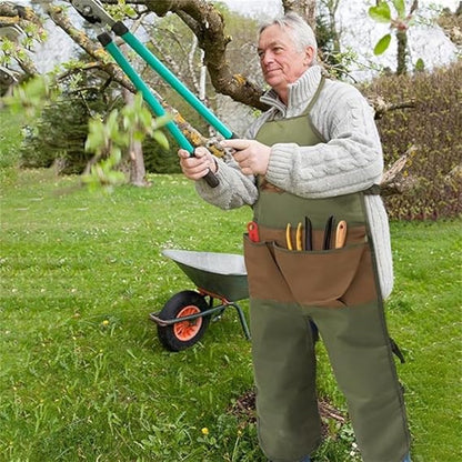 Garden Apron - Men's Apron - Picking Apron with Pockets - Waterproof - Adjustable, reinforced knees - Suitable for mowing lawns and grass. - Image 3