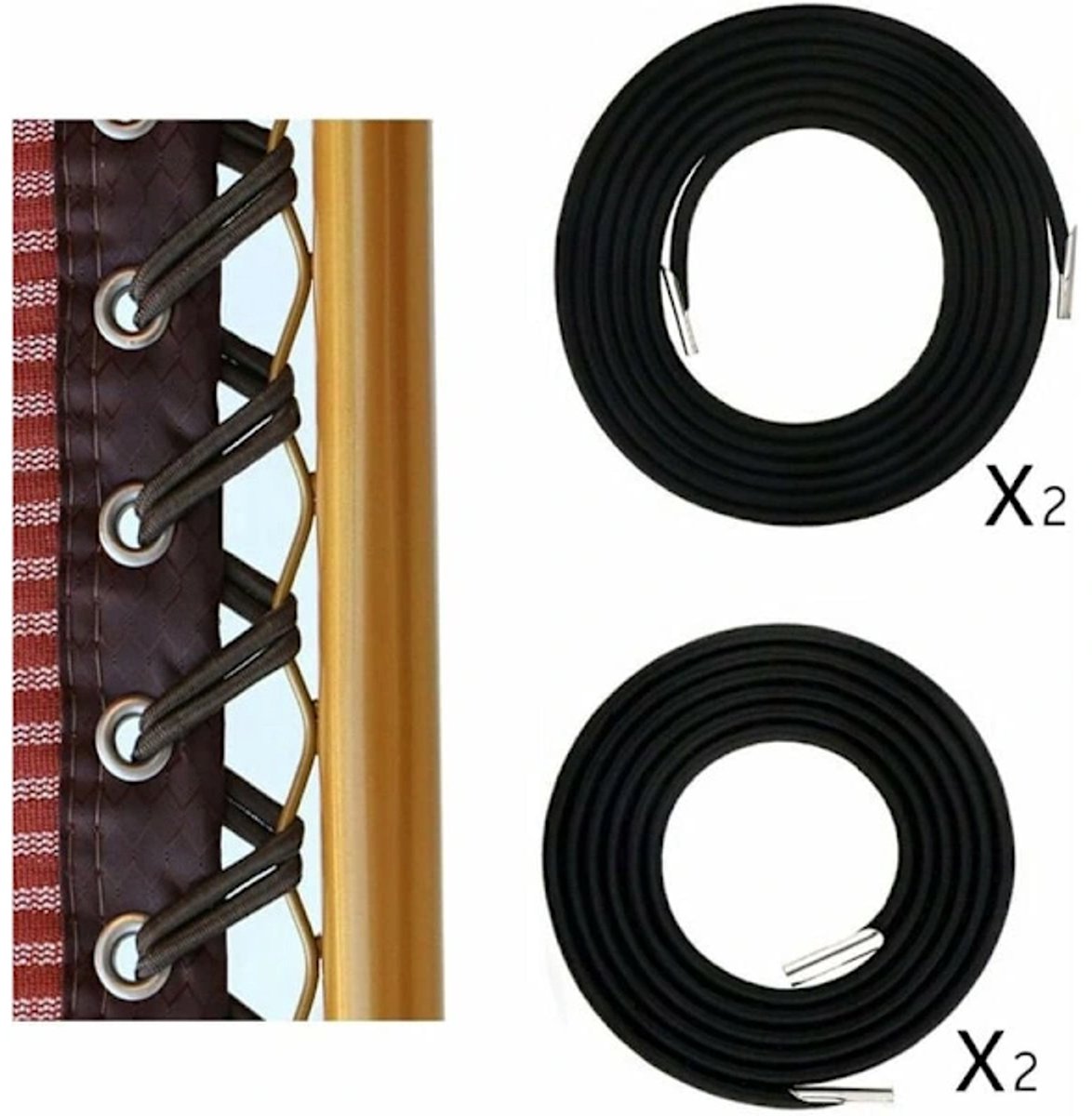Elastic band for 1 set – Black, 2 long + 2 short (export model) - Image 3
