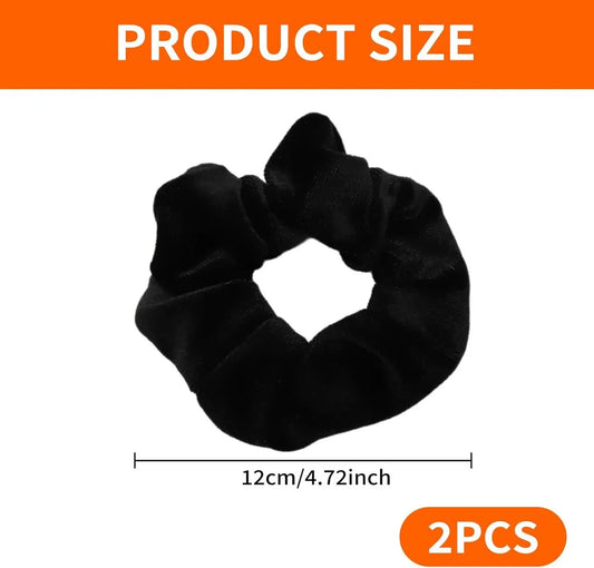 2-pack hair ties - Soft knitted hair ties for women - Hair ties for girls - Elastic headbands - Hair ties for ponytails - Hair accessories - Women & girls (black) - Image 5