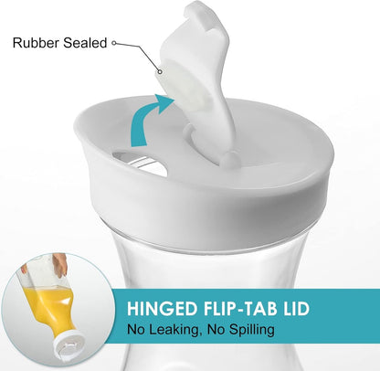 50 oz plastic water carafe with flip lid, set of 3 square plastic juice pitchers with clear bottom - for water, iced tea, juice, liquor, lemonade, milk and mimosa bar - HAND WASH ONLY - Image 3