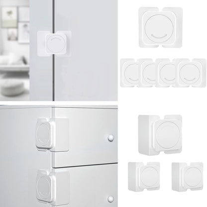 Child-safe cabinet locks - Child-safe locks for drawers and refrigerators - 3 easy-to-install units - 4 flush locks and 2 angled locks