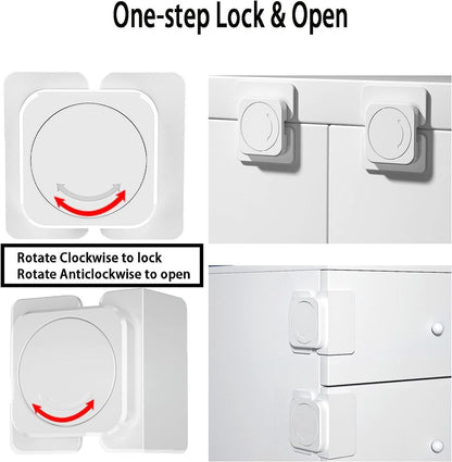 Child-safe cabinet locks - Child-safe locks for drawers and refrigerators - 3 easy-to-install units - 4 flush locks and 2 angled locks - Image 3