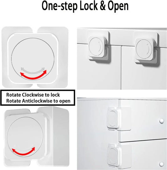 Child-safe cabinet locks - Child-safe locks for drawers and refrigerators - 3 easy-to-install units - 4 flush locks and 2 angled locks - Image 3