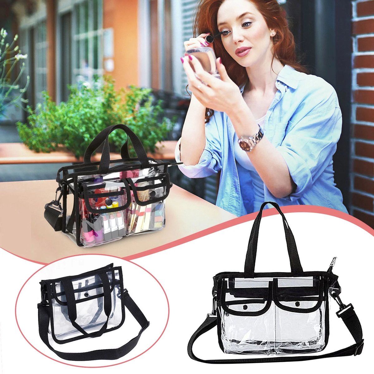 Transparent Travel Toiletry Bag – PVC, 27×20×9cm, for men/women - Image 3