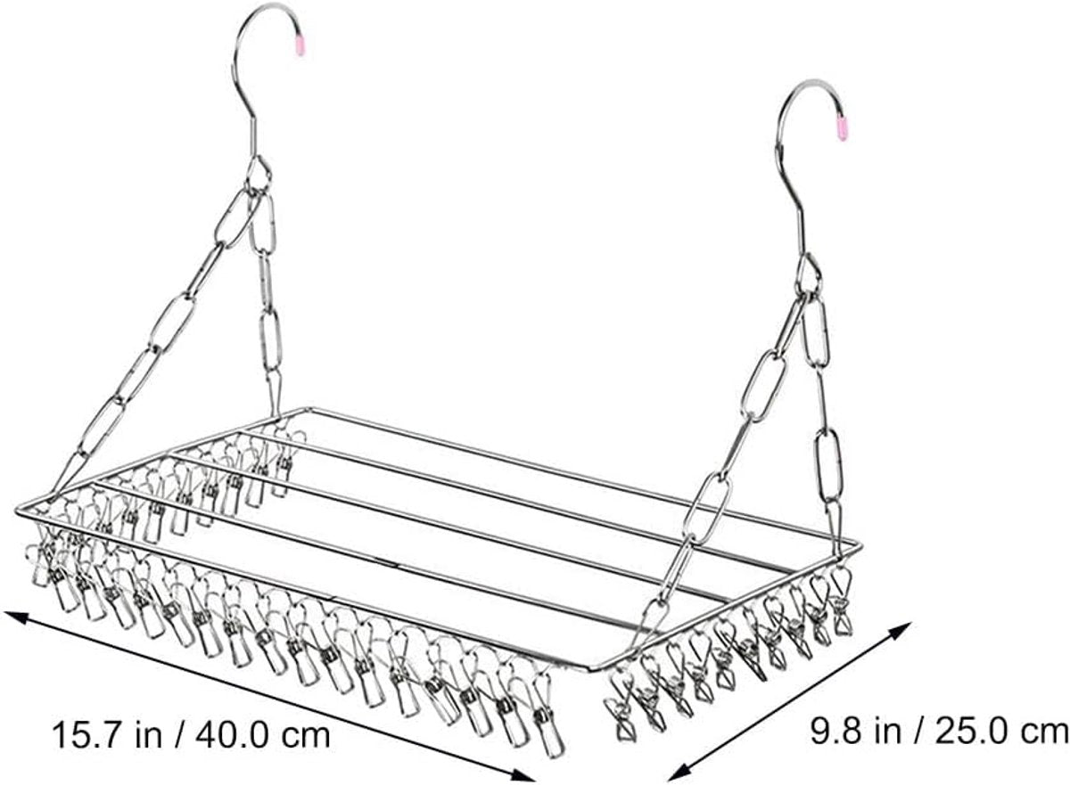 Drying Rack - 36 Stainless Steel Clips - Reinforced No Deformation - Socks and Underwear Drying Rack for Home Laundry Room - Image 3
