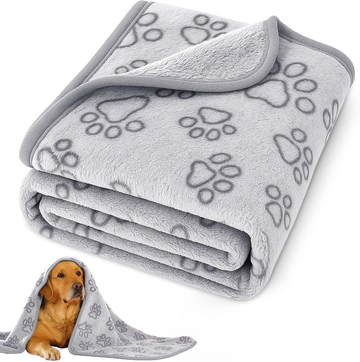100x160cm Dog blankets for medium-sized dogs, cats, Premium soft dog blankets for small dogs, washable, Puppy blanket, Dog supplies for puppies (grey)