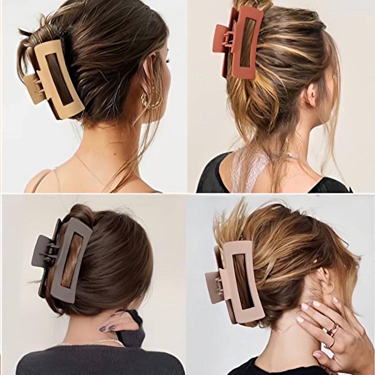 8 Pieces Rectangular Hair Grips 4.3 Inch - Anti-Slip - For Thick & Thin Hair - Image 5