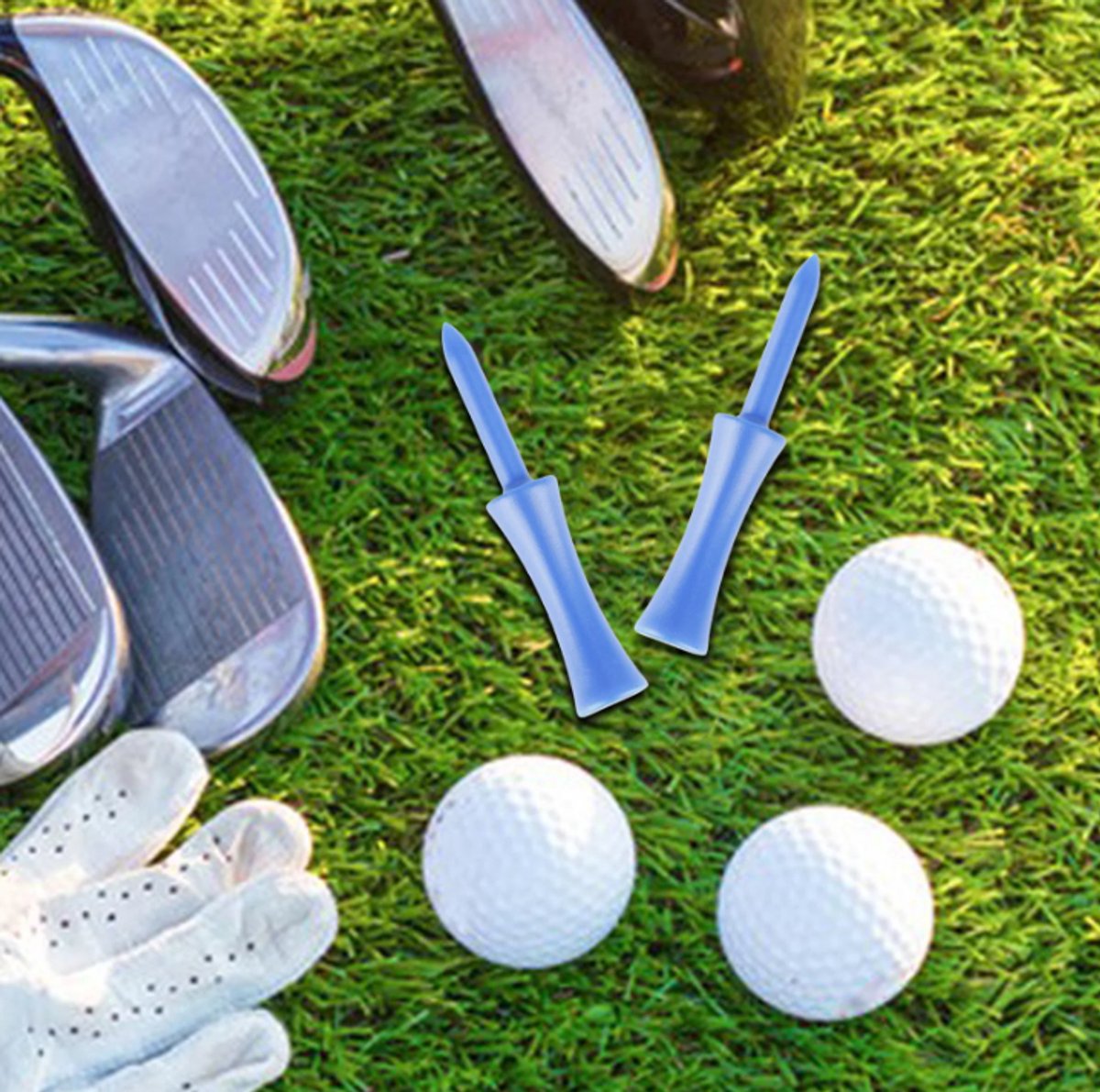 Plastic Golf Tees 100-piece – Blue, 68mm, random color – Golf accessories – Golf set – Golf tee - Image 3