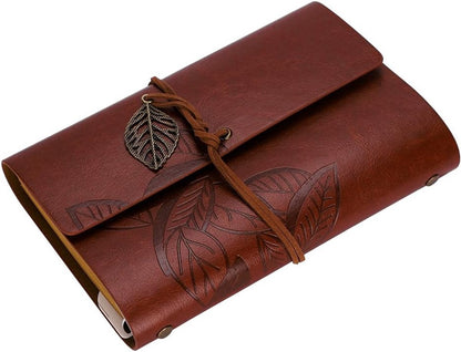 A6 Loose-Leaf Notebook 6 Holes - Synthetic PU Cover Retro - Unguided Paper 75 Sheets - Image 3