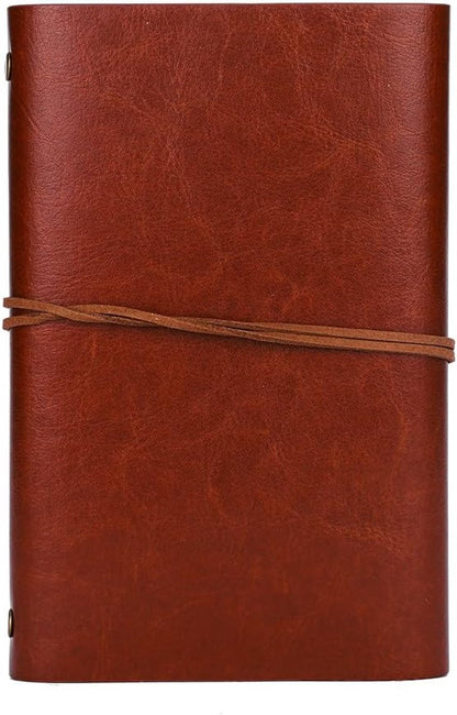 A6 Loose-Leaf Notebook 6 Holes - Synthetic PU Cover Retro - Unguided Paper 75 Sheets - Image 5