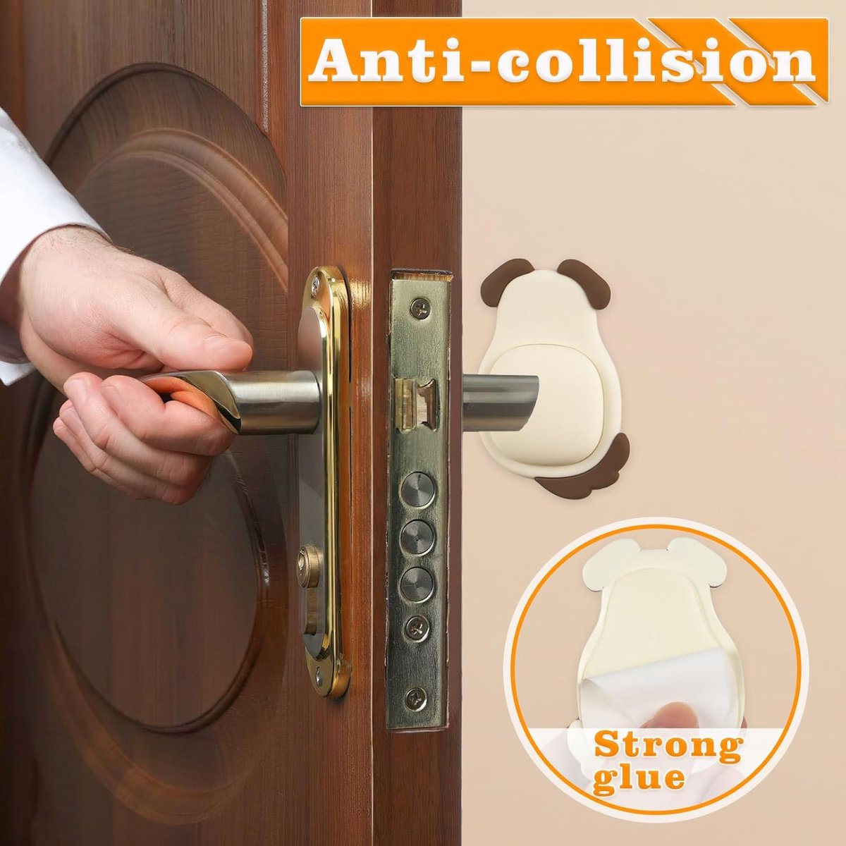 Pieces Door Knob Wall Protector - Cute Rubber Doorstop - Self-Adhesive Wall Protection Pads for Door Knobs - Image 4