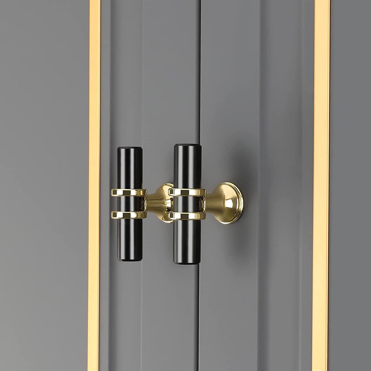 Cabinet Knobs - Drawer Knobs and Handles - 2 Pieces - Black and Gold, Single-Drill Design - Zinc Alloy - Suitable for Kitchen, Dressing Table, and Other Furniture - Image 4