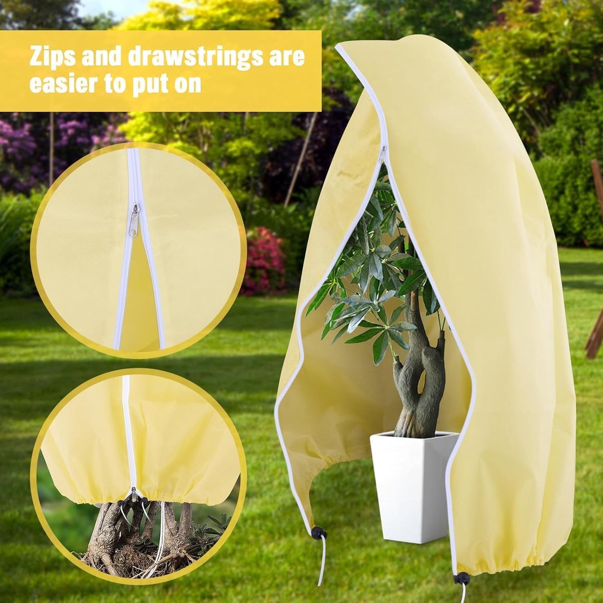 Winter covers for outdoor plants 120x180 cm - 2-pack - Frost protection - Reusable - With drawstring - Image 4