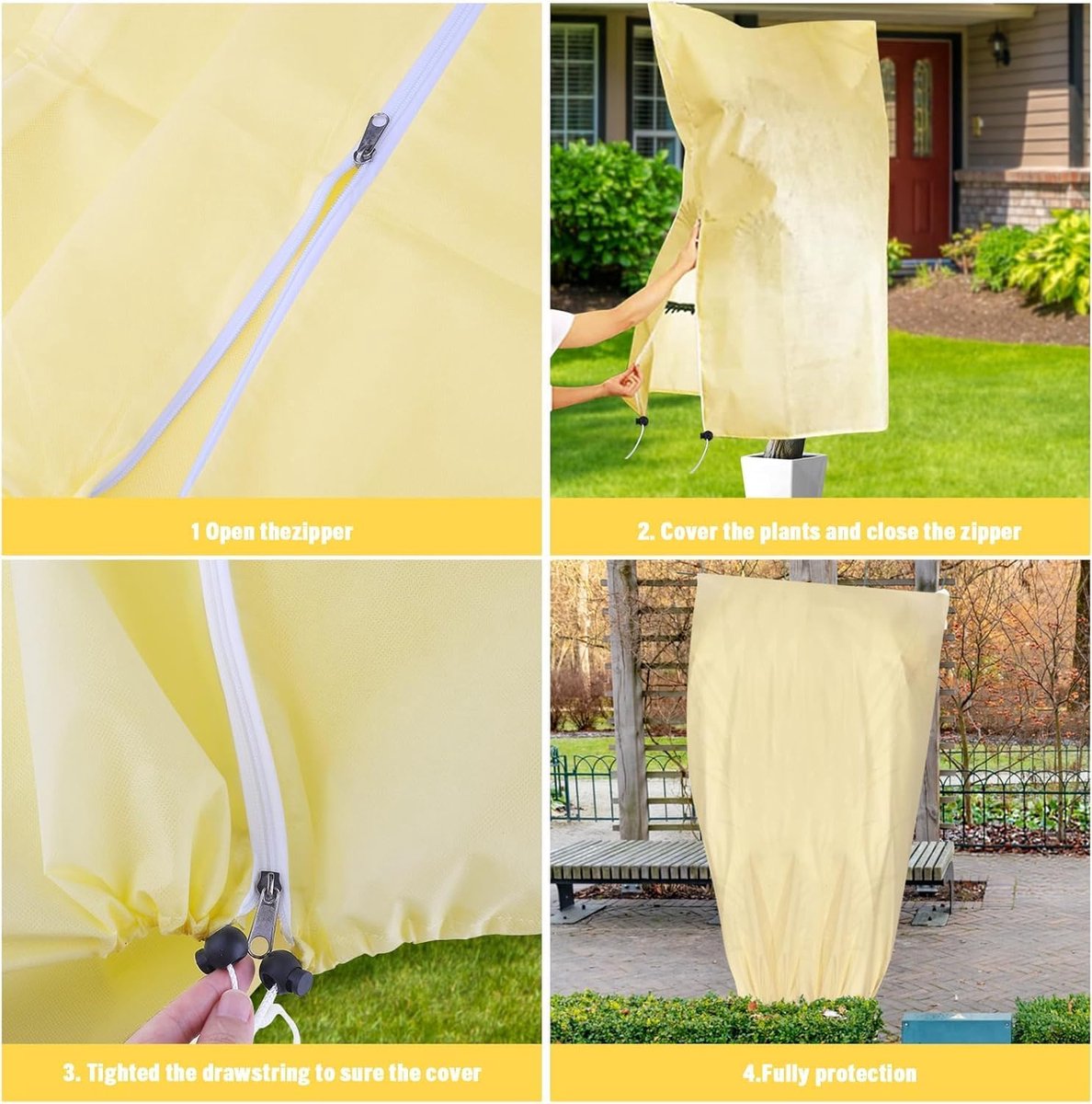Winter covers for outdoor plants 120x180 cm - 2-pack - Frost protection - Reusable - With drawstring - Image 5