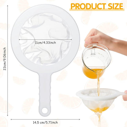 2 pieces 24 cm ultra-fine sieve - nylon juice strainer - yogurt strainer - plastic colander with handle - mini brine shrimp separator net for the kitchen (80/300 mesh) - Image 3
