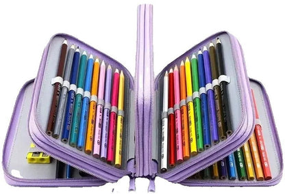 Pencil Case - Multifunctional pencil case with lid - 72 compartments, 4 layers, large capacity - Portable - Suitable for art and study - Durable pencil case with zipper - Purple - Image 2