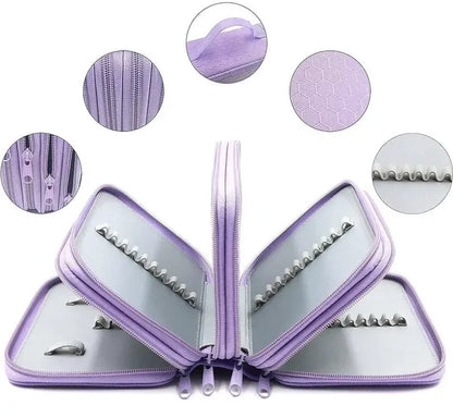 Pencil Case - Multifunctional pencil case with lid - 72 compartments, 4 layers, large capacity - Portable - Suitable for art and study - Durable pencil case with zipper - Purple - Image 3