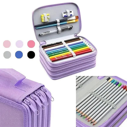 Pencil Case - Multifunctional pencil case with lid - 72 compartments, 4 layers, large capacity - Portable - Suitable for art and study - Durable pencil case with zipper - Purple - Image 5