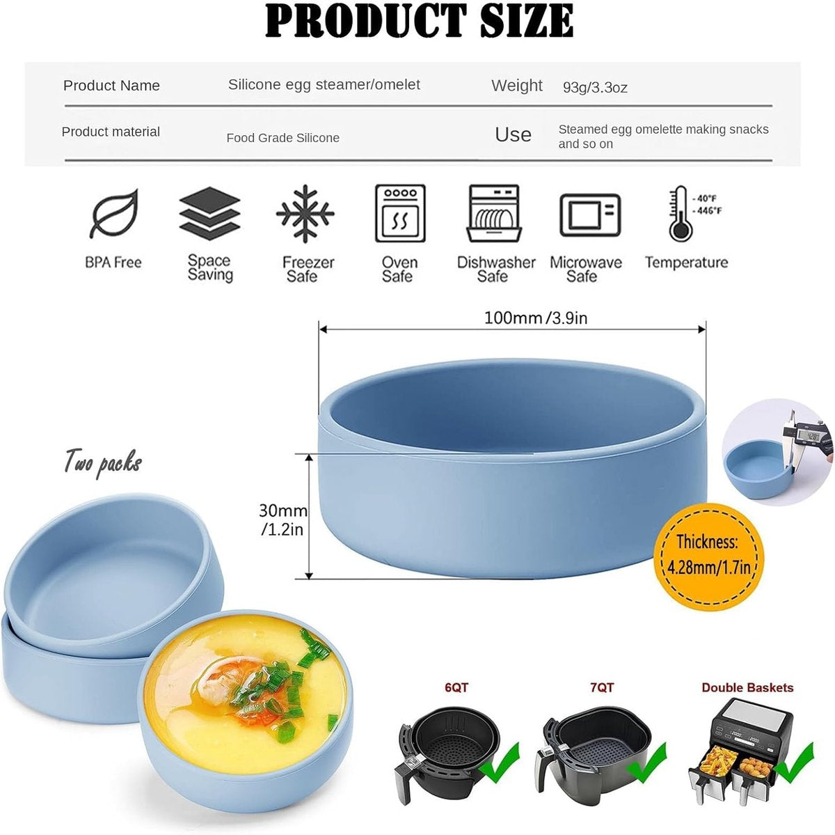 Egg boiler - Egg shaper - Egg mold - Boil egg boiler for boiled eggs - Microwave egg boiler for one egg (2 pieces) - Image 3