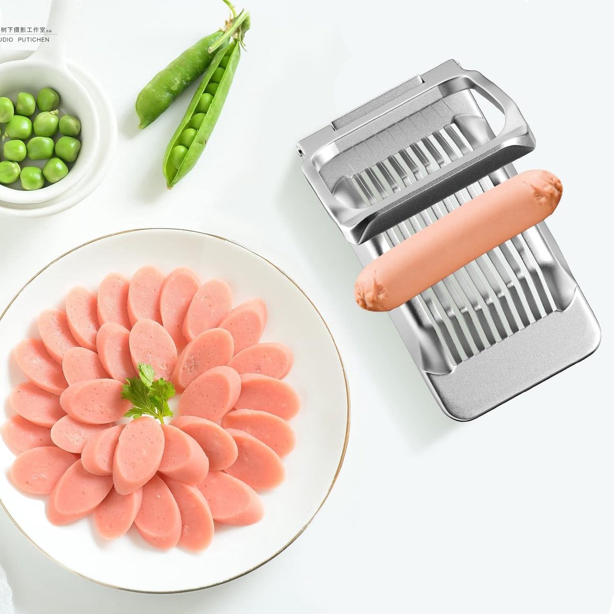 Professional aluminum egg slicer - sturdy and durable - can slice boiled eggs - dishwasher safe - independent and stable tension - suitable for slicing eggs, kiwis, strawberries, and other soft fruits. - Image 4